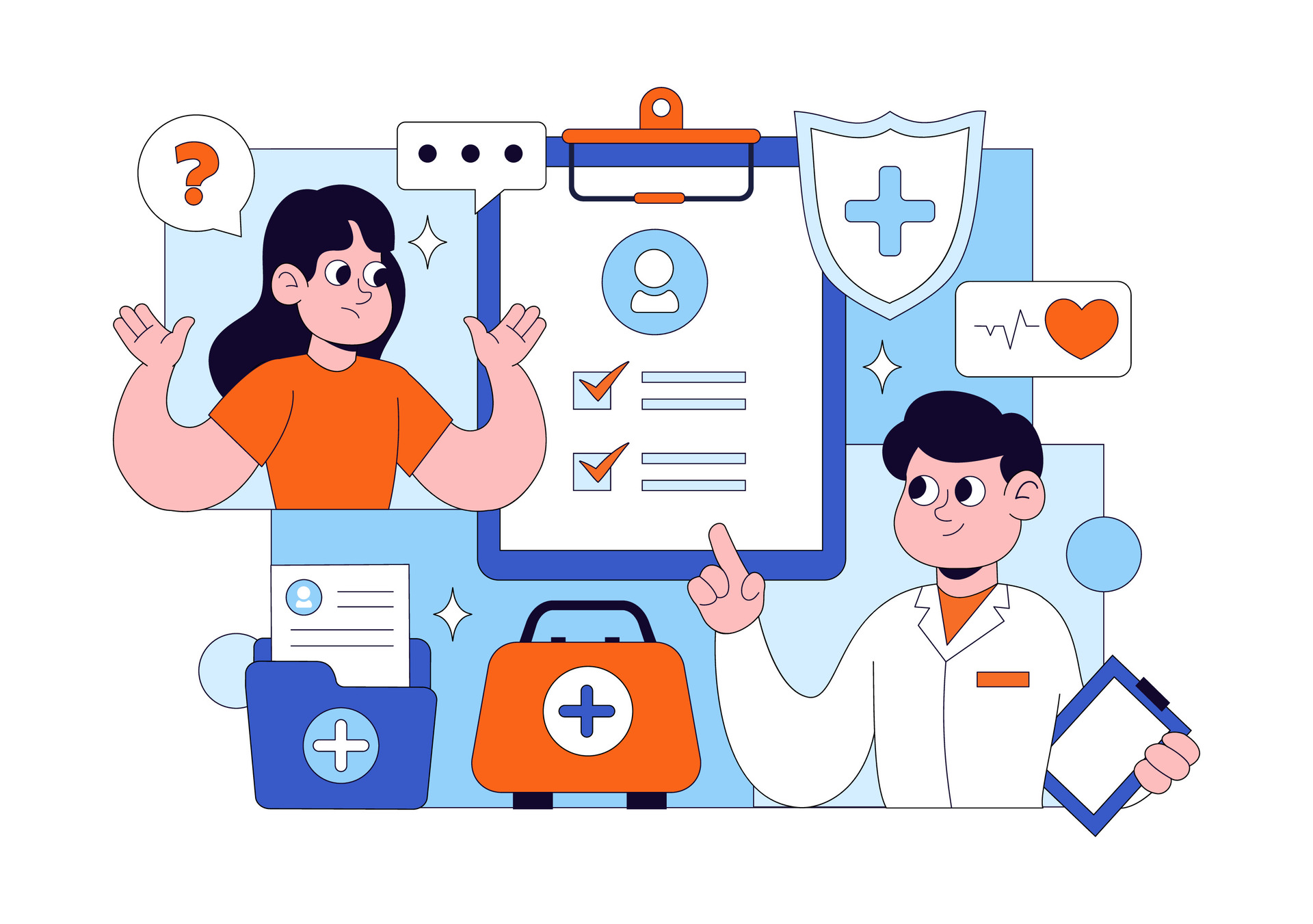 Clinical records — clinician reviewing patient chart