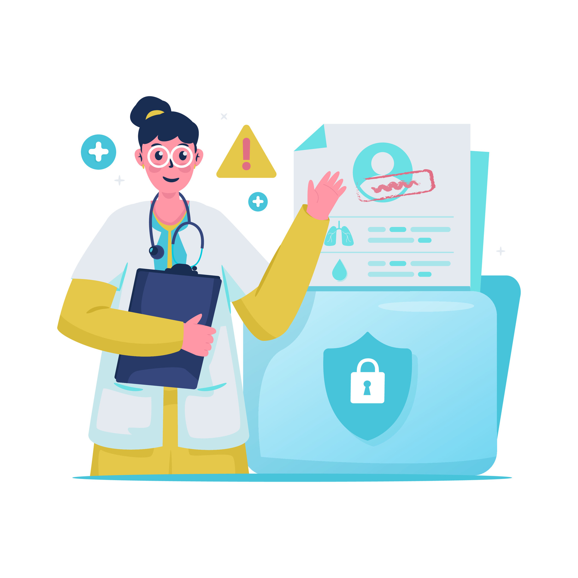 Compliance — clinician with secured patient record